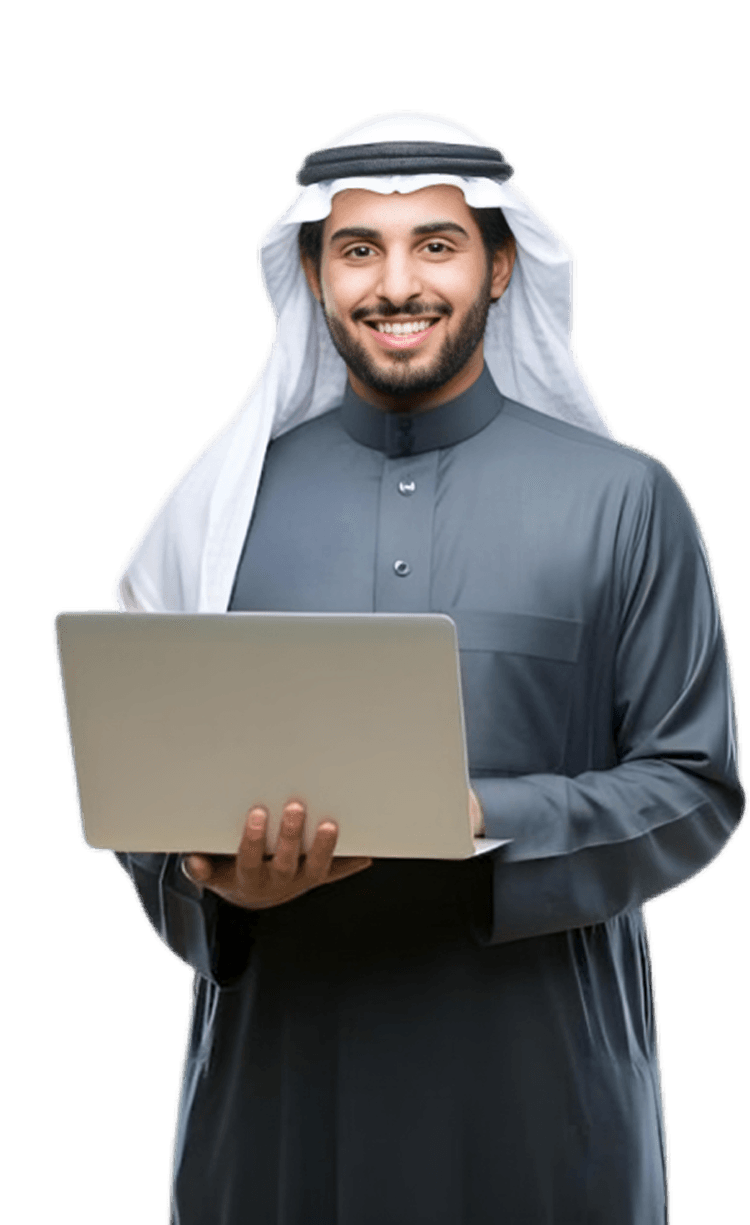 Man Standing with Laptop