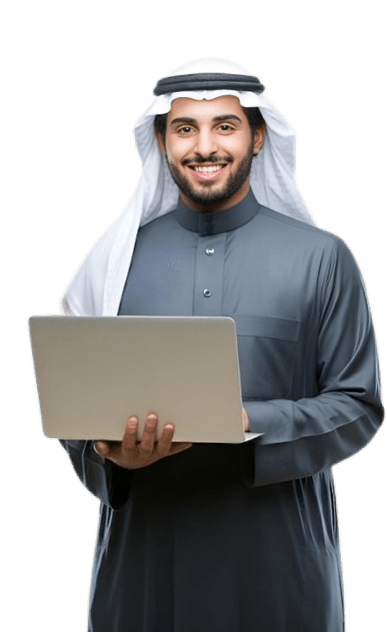 Man Standing with Laptop